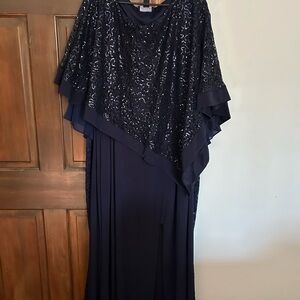 R & M Richards Navy Sequin Dress 20 mother of bride
